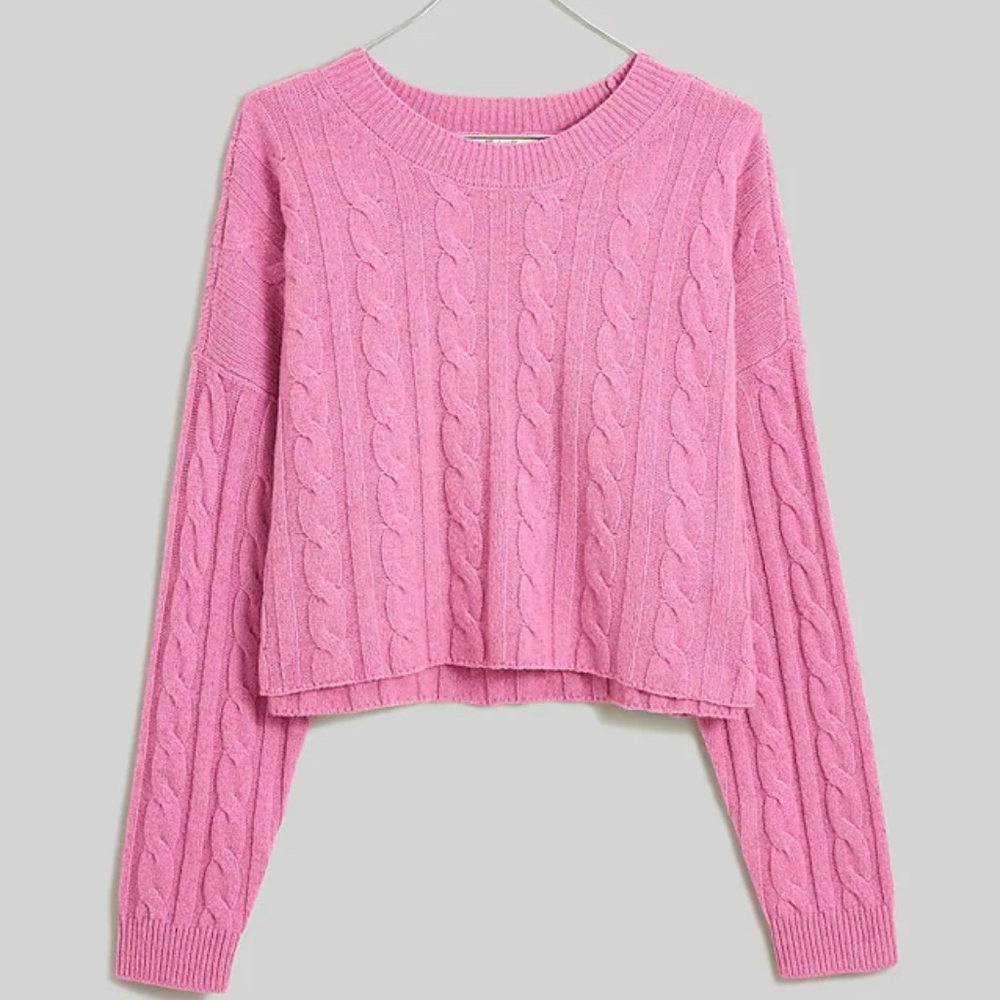 Madewell (Re)Sourced Cashmere Cable Knit Crop Sweater